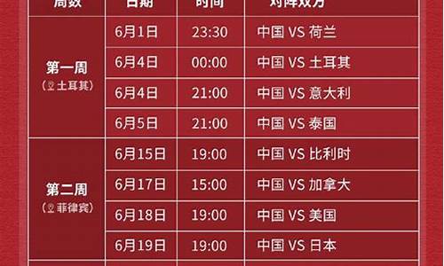 2023女排全部赛程