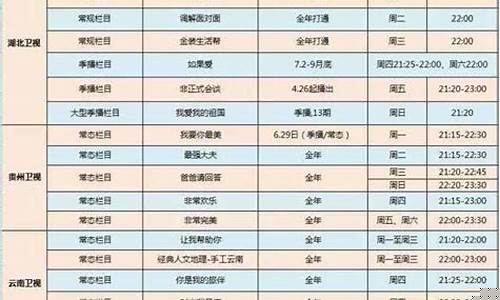 广西卫视节目表_广西卫视节目表一周节目表