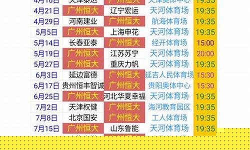 广州恒大比赛时间表_广州恒大比赛时间表2023