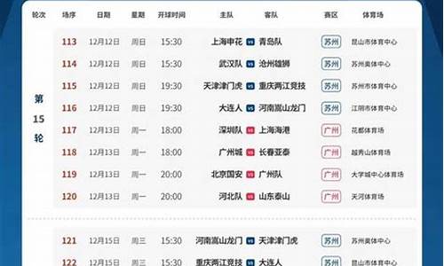 中超第二阶段赛程表_中超第二阶段赛程表及排名